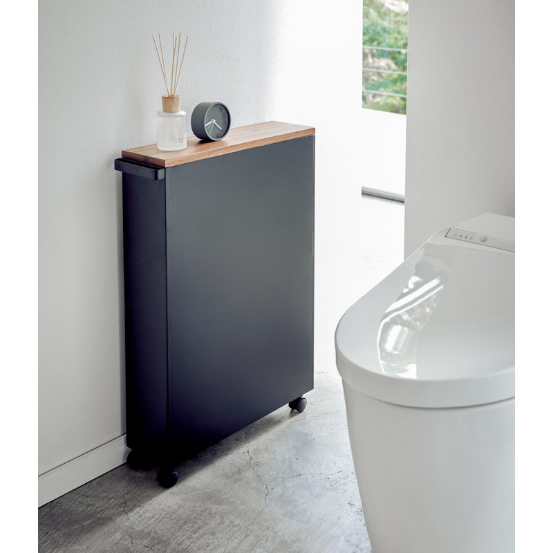 Yamazaki USA Tower Yamazaki Home Rolling Slim Bathroom Utility Cart